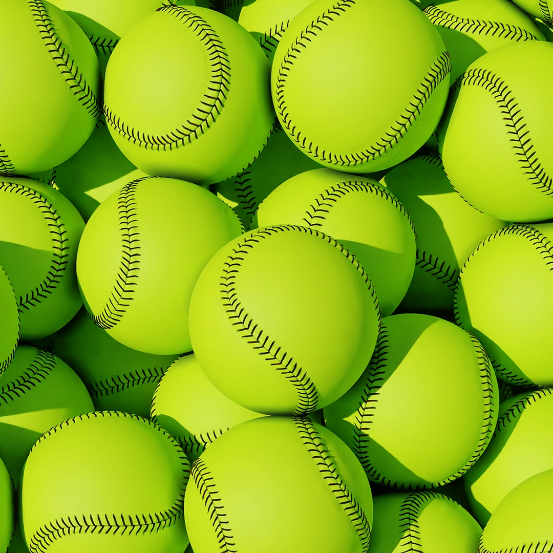 SixFour3 3D animated yellow softballs background texture by Washington DC design agency Design Noon