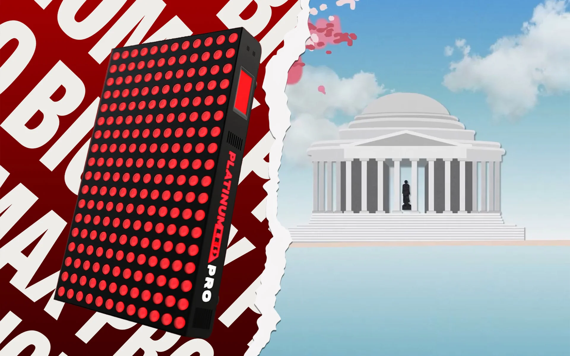 2D vs 3D animation comparison graphic featuring Jefferson Memorial illustration by Washington DC studio Design Noon