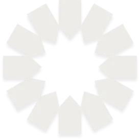 Official cropped white geometric brand mark icon for creative agency Design Noon