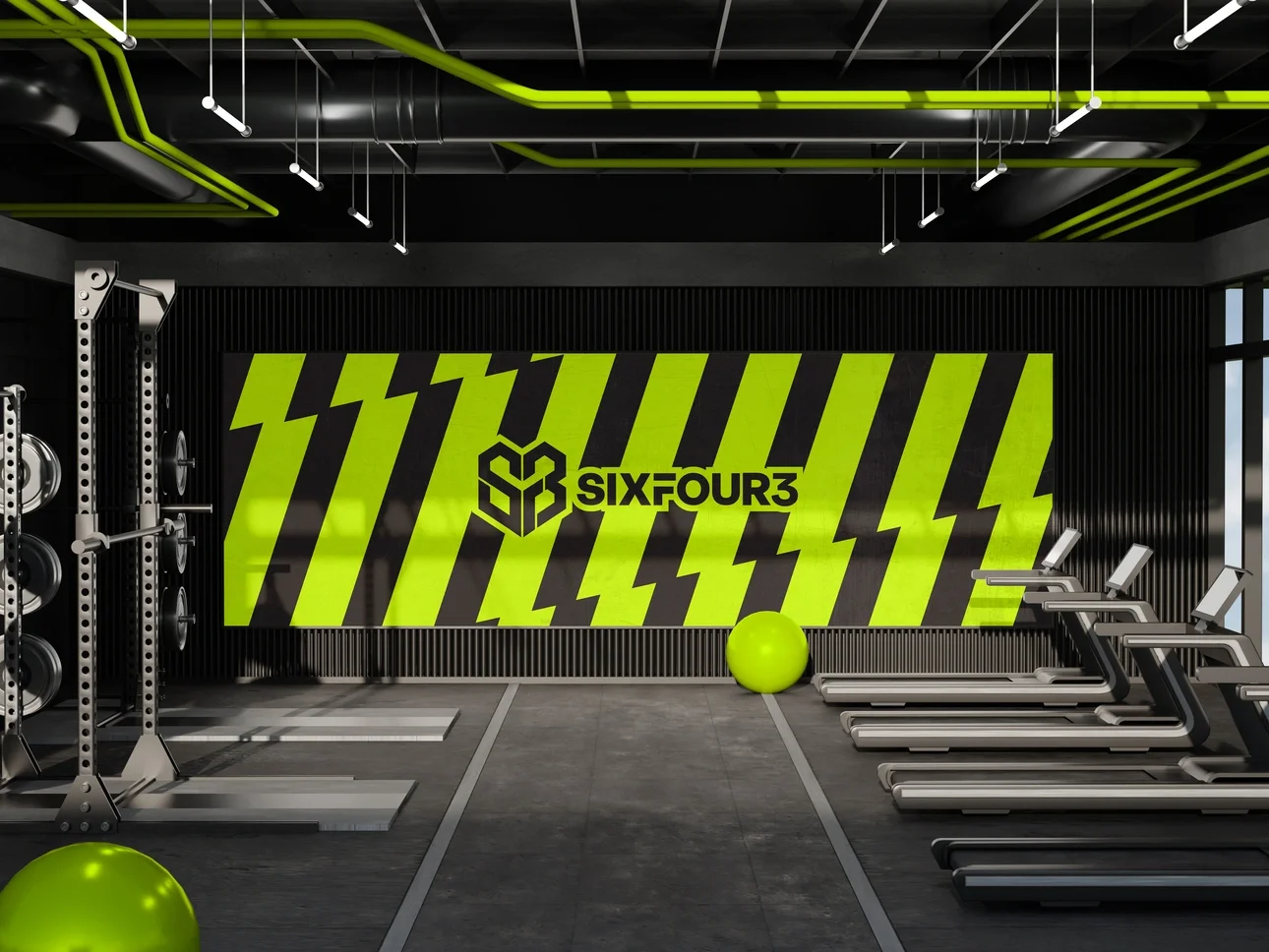 SixFour3 environmental graphics and brand identity showcase created through on-demand design retainers by Design Noon