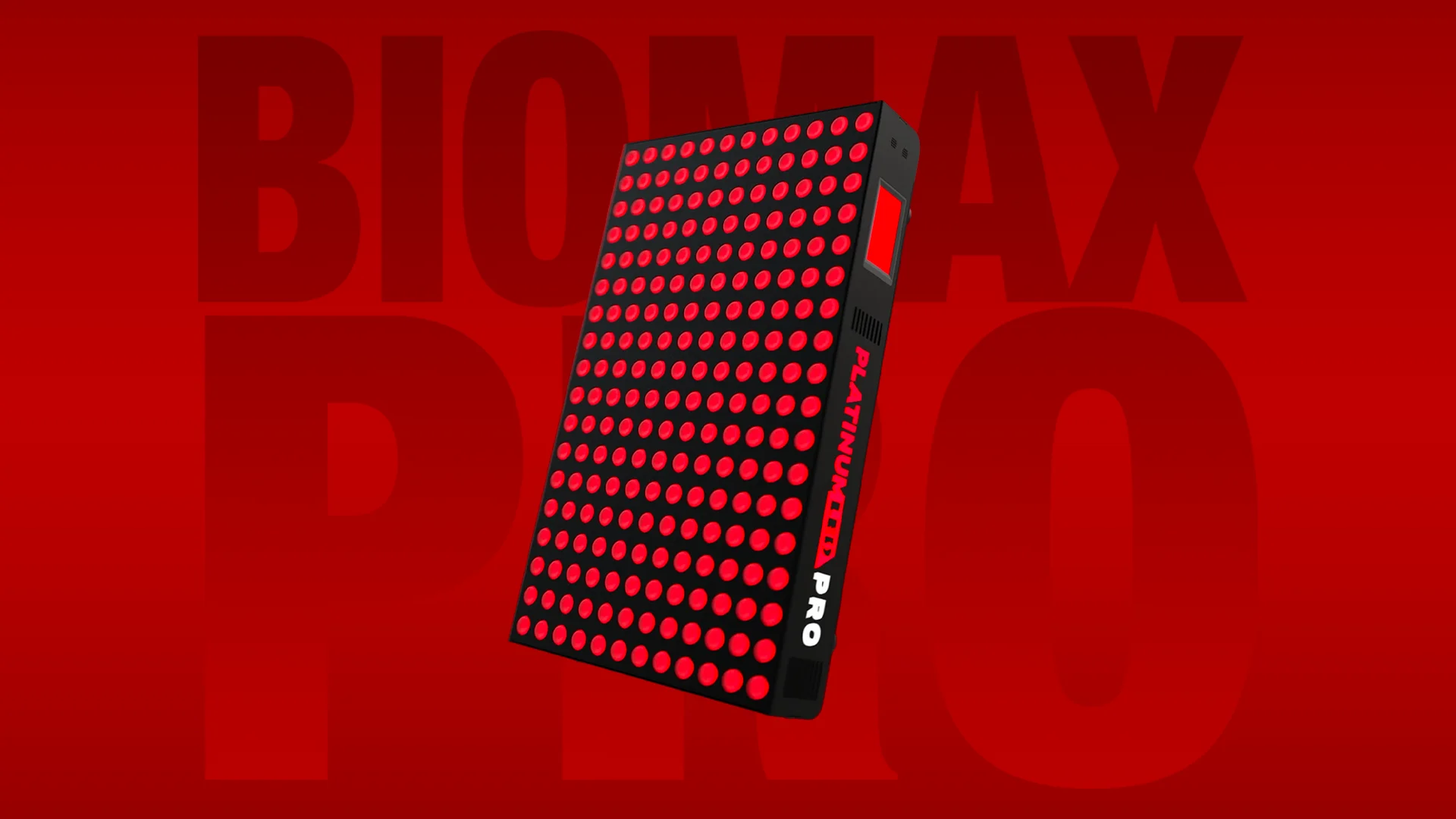 Platinum LED BIOMAX PRO 3D animation hero background by Washington DC creative agency Design Noon