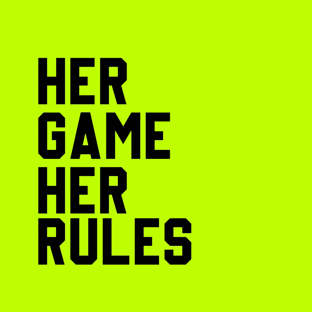 SixFour3 Her Game Her Rules brand messaging graphic designed by Washington DC creative agency Design Noon