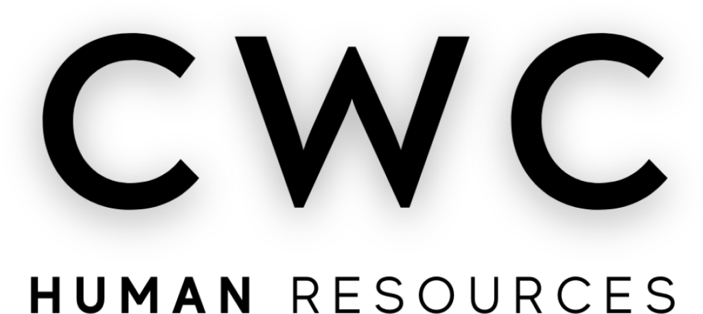 Official black wordmark logo for CWC Human Resources featuring uppercase sans-serif typography