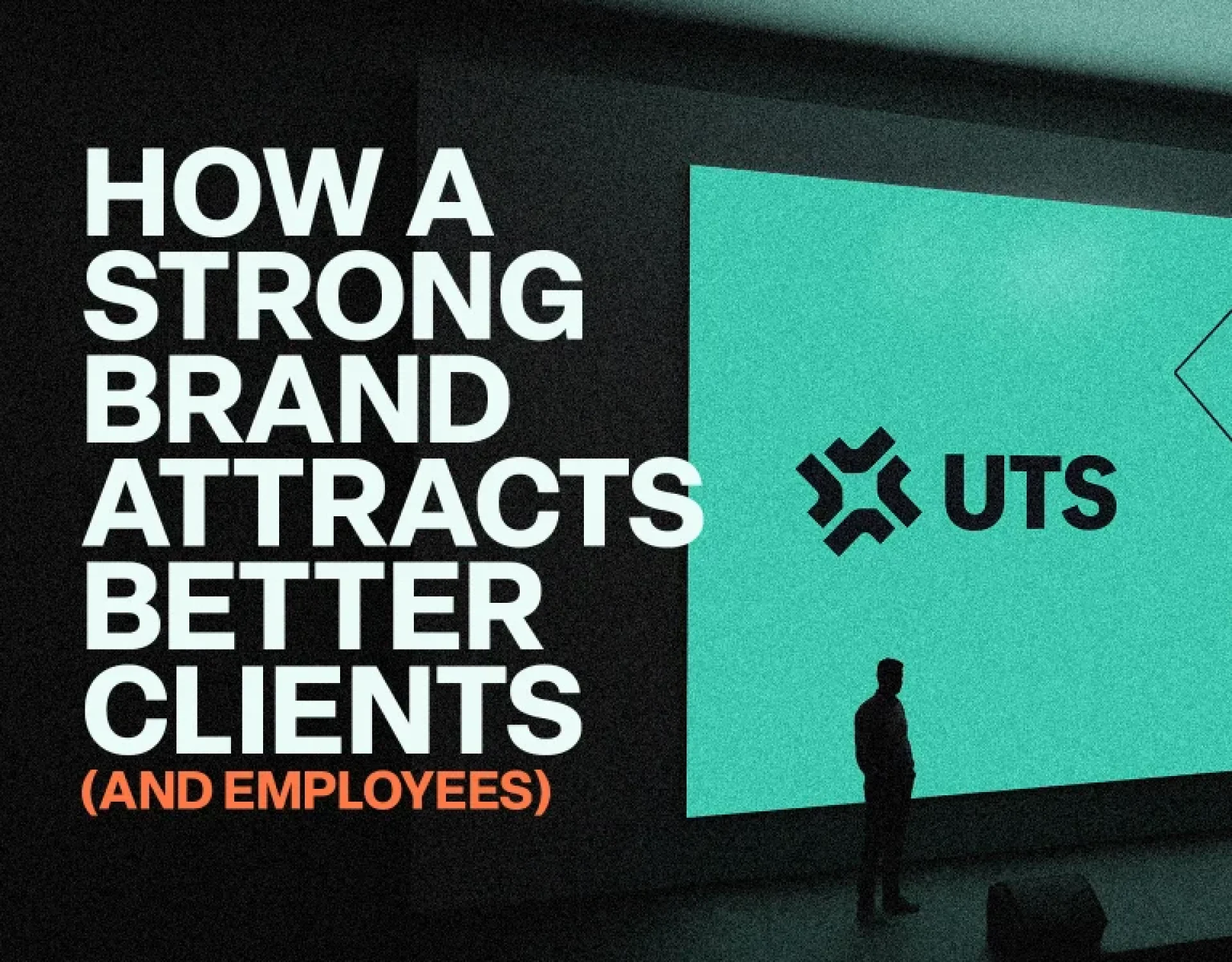 Article title graphic on how a strong brand attracts better clients and employees by Washington DC agency Design Noon